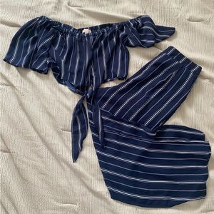 Love Tree Crop Top and Pants Matching Set